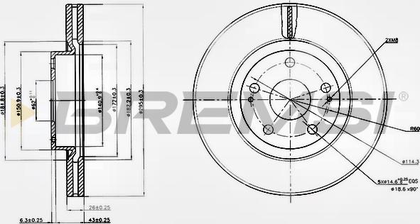 Bremsi CD7401V - Discofreno autozon.pro