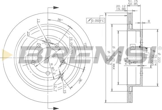 Bremsi CD7433V - Discofreno autozon.pro