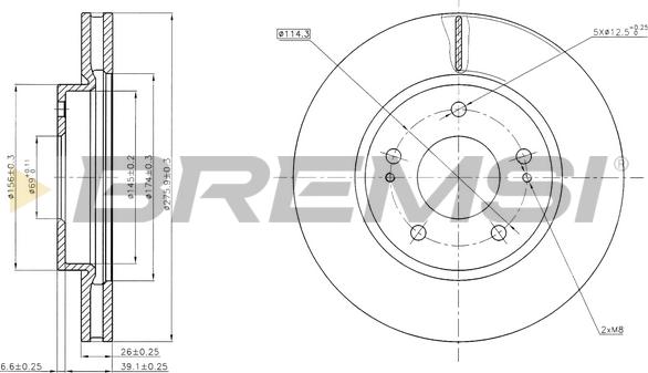 Bremsi CD7599V - Discofreno autozon.pro