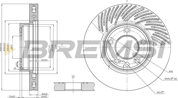 Bremsi CD7591VRD - Discofreno autozon.pro