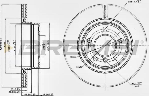 Bremsi CD7549V - Discofreno autozon.pro