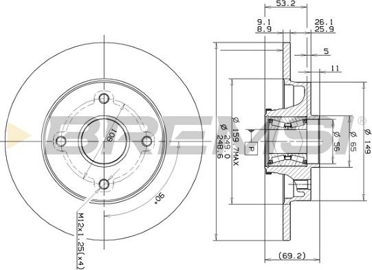 Bremsi CD7560S - Discofreno autozon.pro