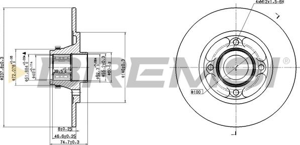 Bremsi CD7515S - Discofreno autozon.pro