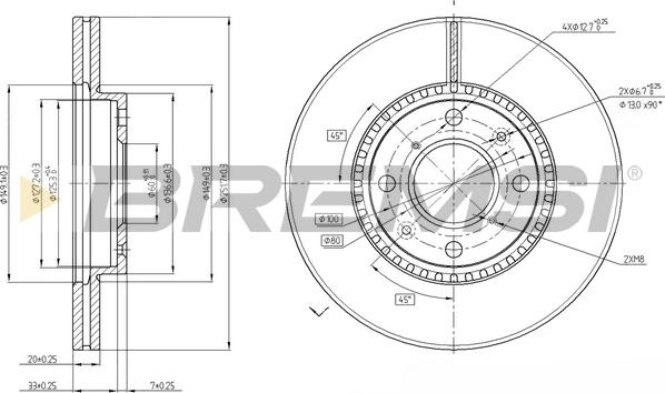 Bremsi CD7520V - Discofreno autozon.pro