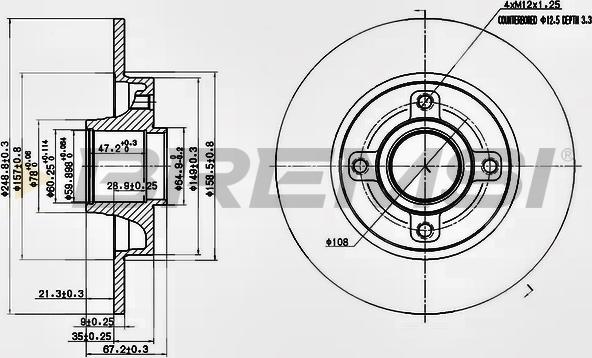 Bremsi CD7523S - Discofreno autozon.pro