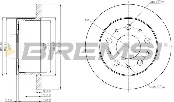 Bremsi CD7574S - Discofreno autozon.pro