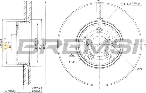 Bremsi CD7575V - Discofreno autozon.pro