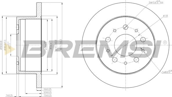 Bremsi CD7653S - Discofreno autozon.pro