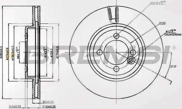 Bremsi CD7617V - Discofreno autozon.pro