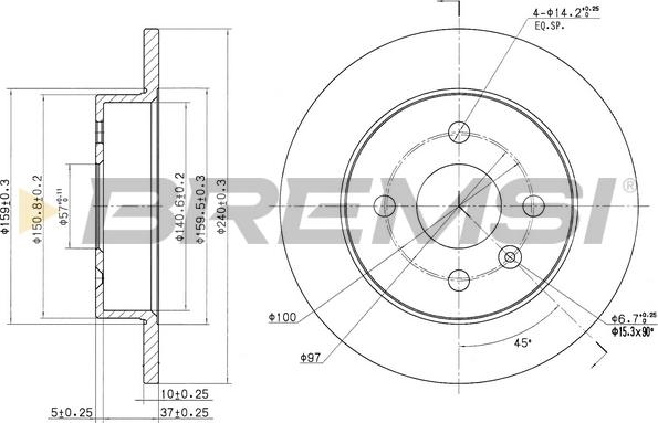 Bremsi CD7043S - Discofreno autozon.pro