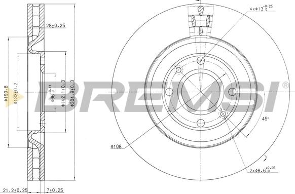 Bremsi CD7065V - Discofreno autozon.pro