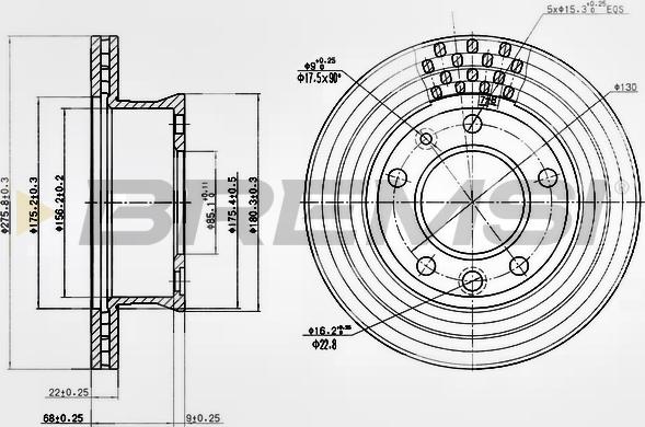 Bremsi CD7013V - Discofreno autozon.pro