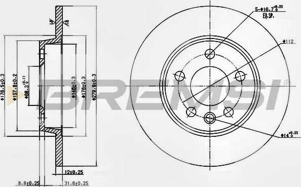 Bremsi CD7012S - Discofreno autozon.pro