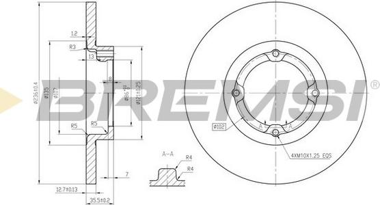 Bremsi CD7076S - Discofreno autozon.pro