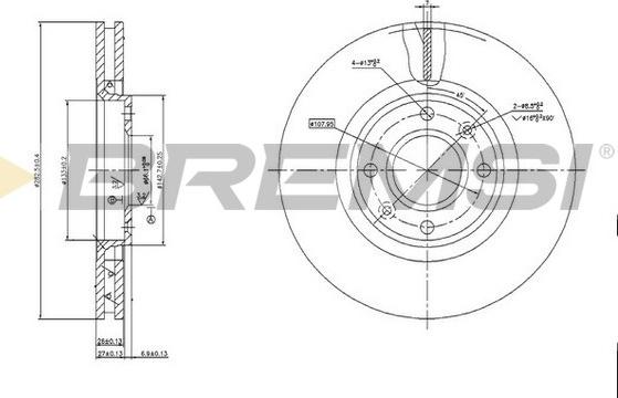 Bremsi CD7152V - Discofreno autozon.pro