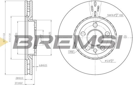 Bremsi CD7165V - Discofreno autozon.pro