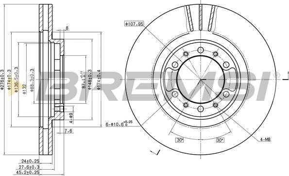 Bremsi CD7109V - Discofreno autozon.pro