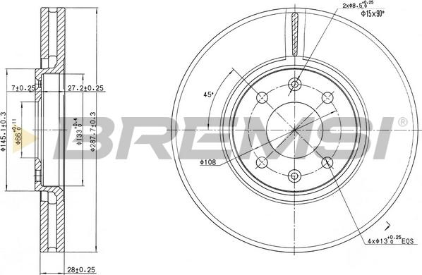 Bremsi CD7106V - Discofreno autozon.pro