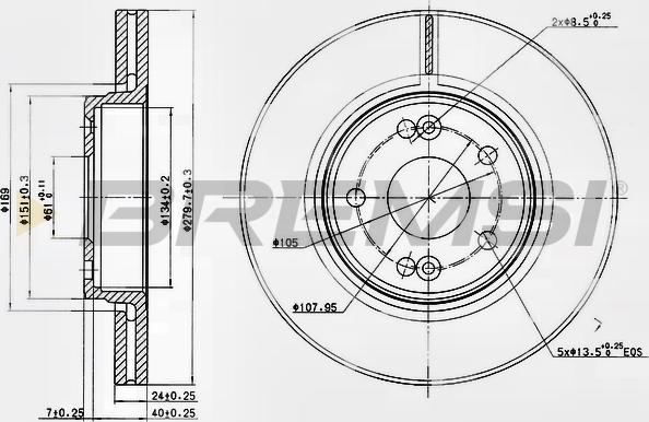 Bremsi CD7182V - Discofreno autozon.pro