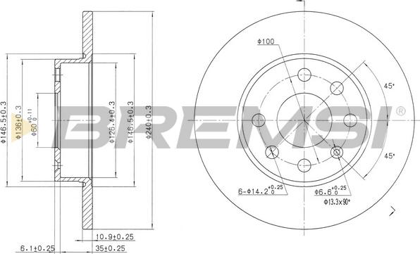 Bremsi CD7129S - Discofreno autozon.pro