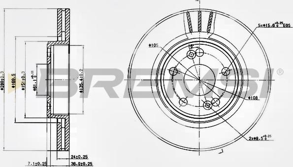 Bremsi CD7123V - Discofreno autozon.pro