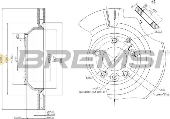 Bremsi CD7855V - Discofreno autozon.pro