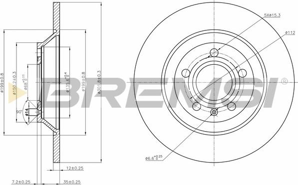 Bremsi CD7850S - Discofreno autozon.pro