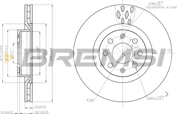 Bremsi CD7804S - Discofreno autozon.pro