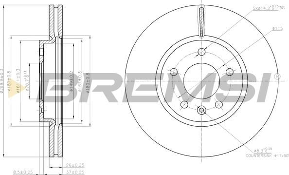 Bremsi CD7870V - Discofreno autozon.pro