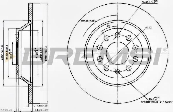 Bremsi CD7307S - Discofreno autozon.pro