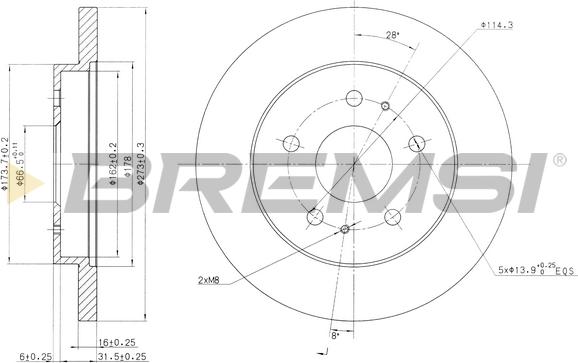 Bremsi CD7387S - Discofreno autozon.pro