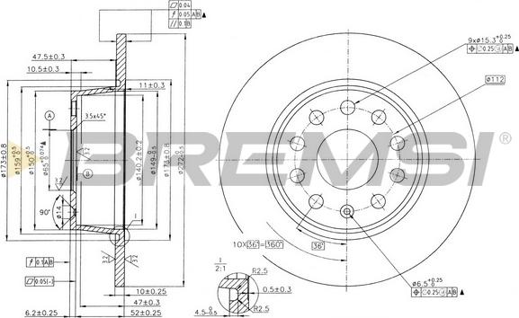 Bremsi CD7328S - Discofreno autozon.pro