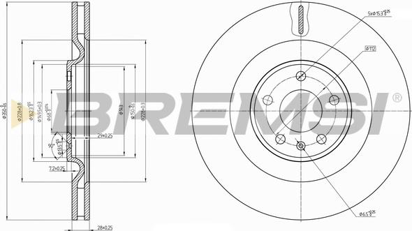 Bremsi CD7327V - Discofreno autozon.pro