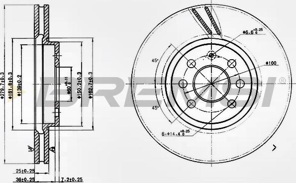 Bremsi CD7374V - Discofreno autozon.pro