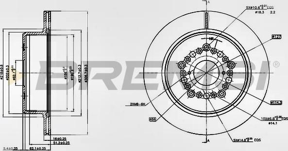 Bremsi CD7375V - Discofreno autozon.pro