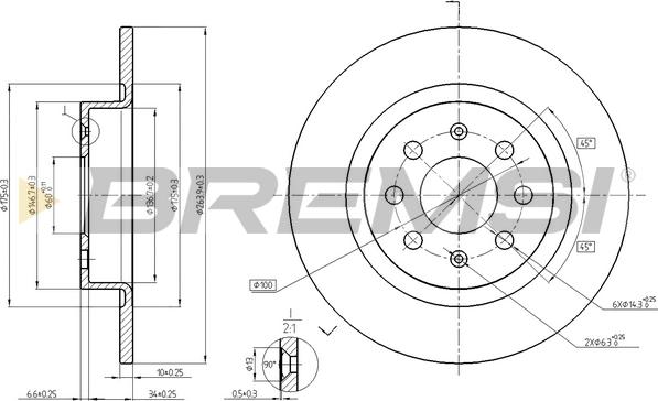 Bremsi CD7299S - Discofreno autozon.pro