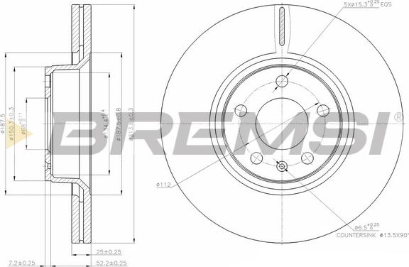 Bremsi CD7291V - Discofreno autozon.pro