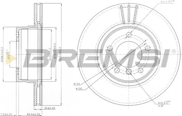 Bremsi CD7241V - Discofreno autozon.pro