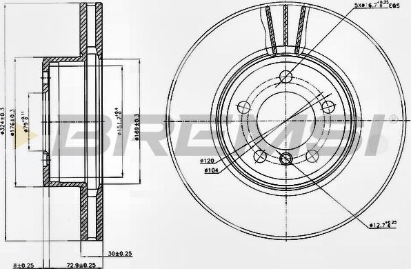 Bremsi CD7243V - Discofreno autozon.pro