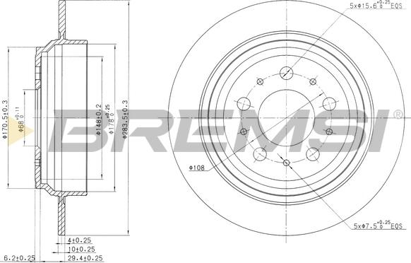 Bremsi CD7259S - Discofreno autozon.pro