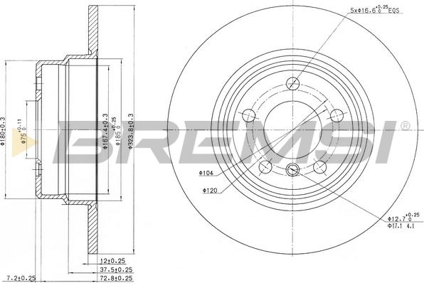 Bremsi CD7255S - Discofreno autozon.pro