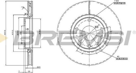 Bremsi CD7261V - Discofreno autozon.pro