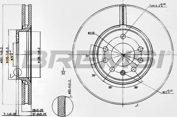 Bremsi CD7215V - Discofreno autozon.pro