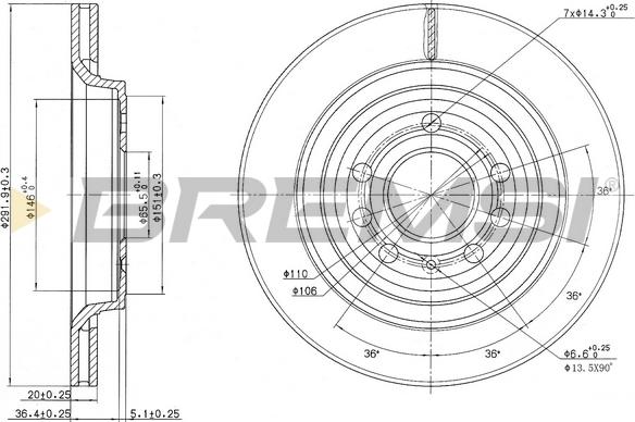 Bremsi CD7289V - Discofreno autozon.pro