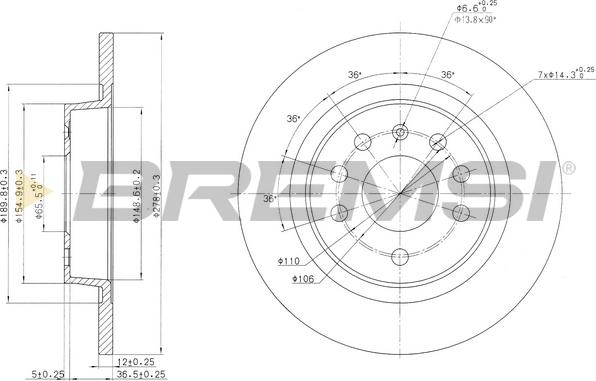 Bremsi CD7288S - Discofreno autozon.pro