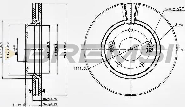 Bremsi CD7239V - Discofreno autozon.pro