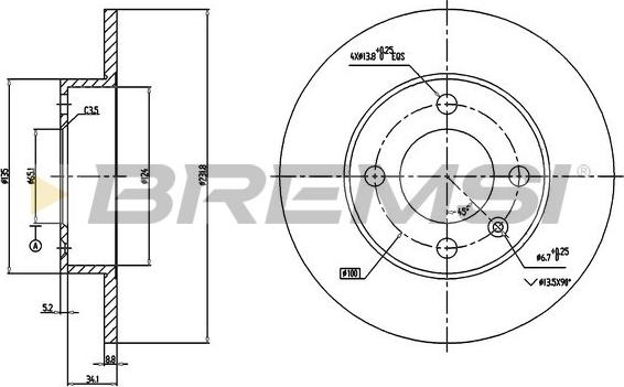 Bremsi CD7233S - Discofreno autozon.pro