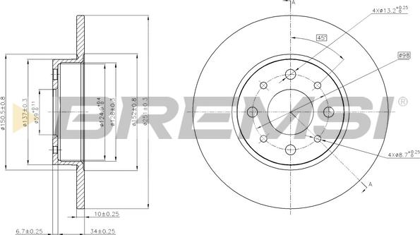 Bremsi CD7741S - Discofreno autozon.pro