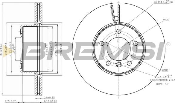 Bremsi CD7717V - Discofreno autozon.pro