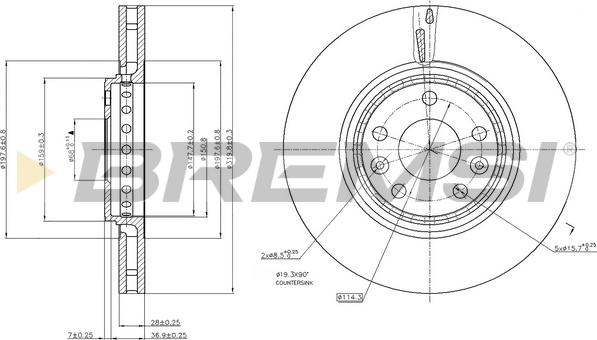 Bremsi CD7727V - Discofreno autozon.pro